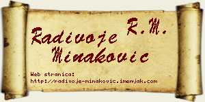 Radivoje Minaković vizit kartica